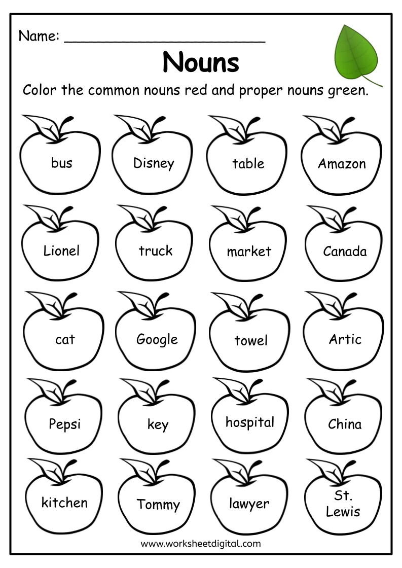 nouns worksheet