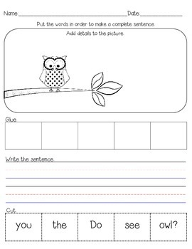 Owl Sentence By Fanatic About First Teachers Pay Teachers