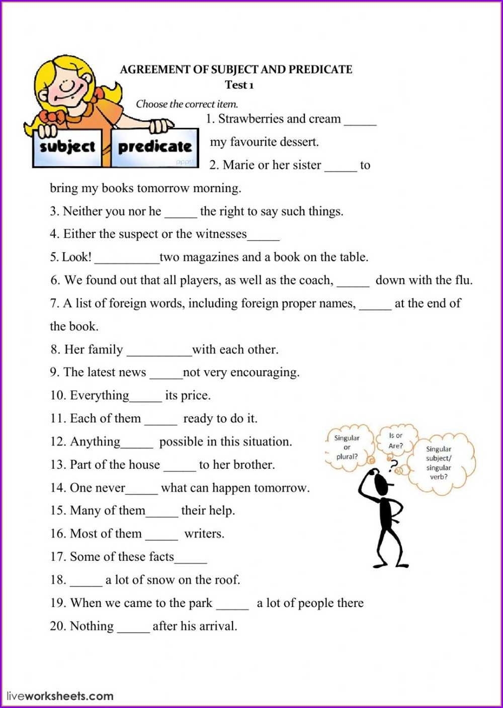 packet 6 subject verb agreement