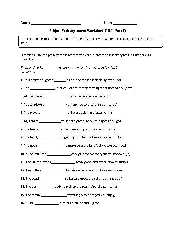Packet 6 Subject Verb Agreement Answer Key Mastering The Rules