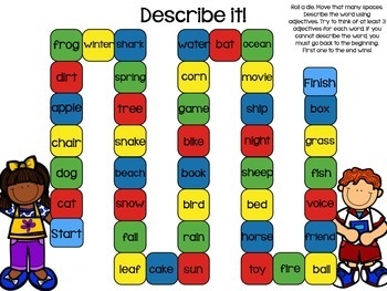 Parts Of Speech Game Boards By Excelling In Second TpT