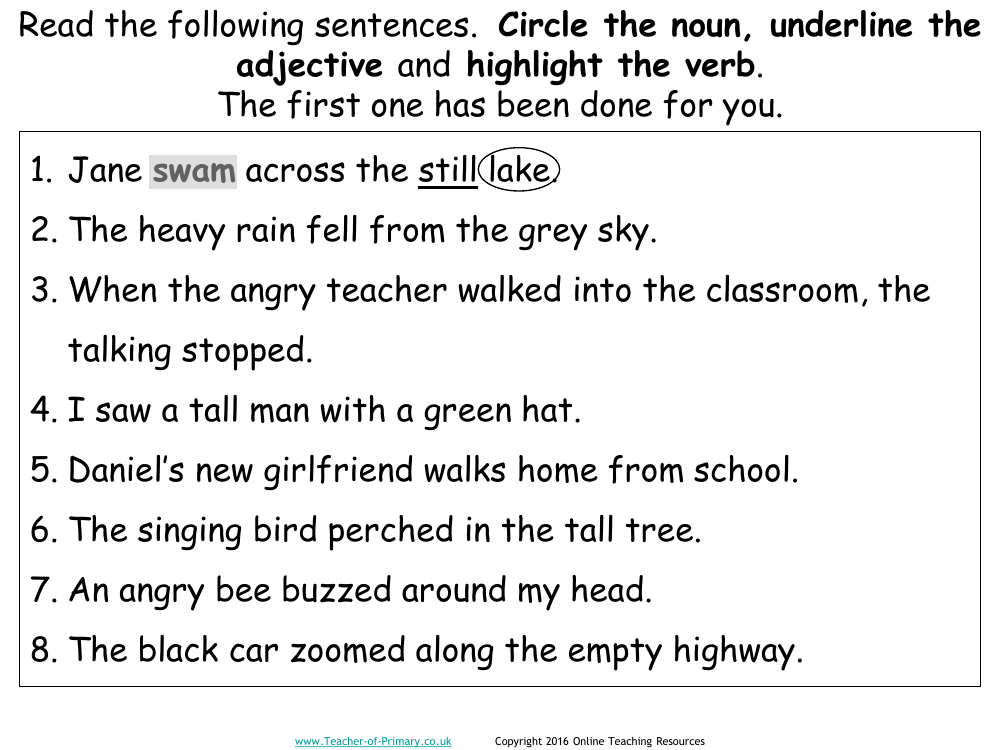 Parts Of Speech Worksheet English Year 3 Worksheets Library