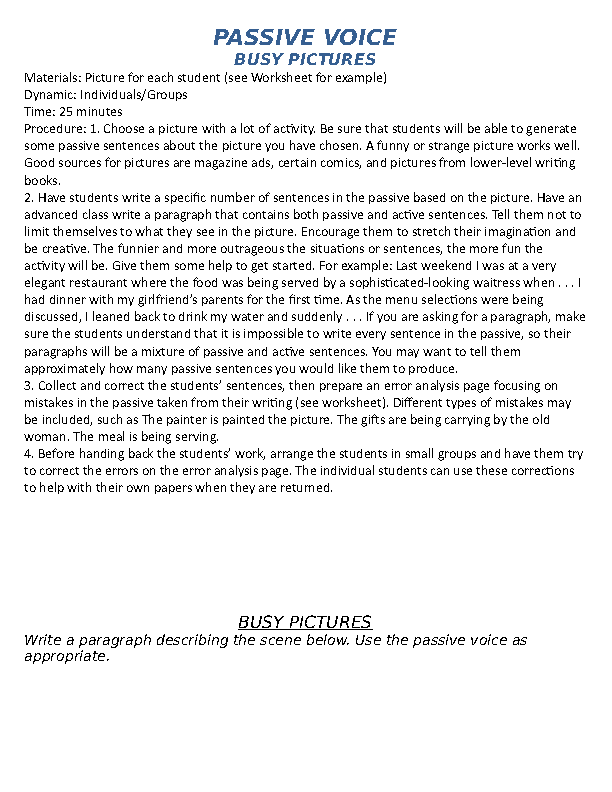 paragraph written in passive voice