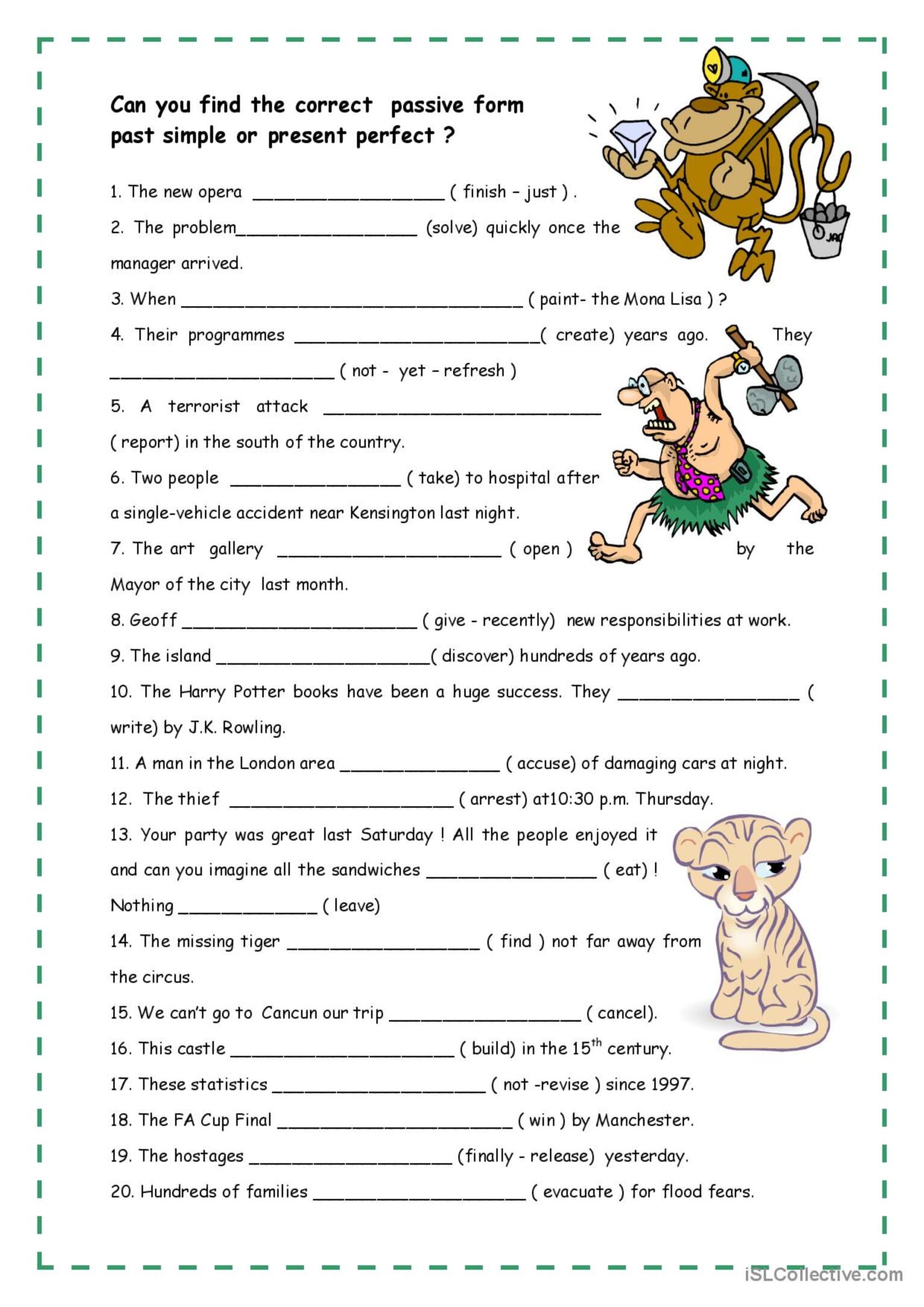 Passive Voice English ESL Worksheets Pdf Doc