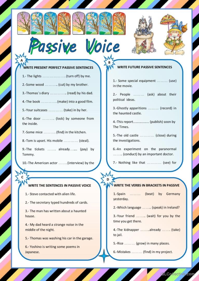 PASSIVE VOICE English ESL Worksheets Pdf Doc