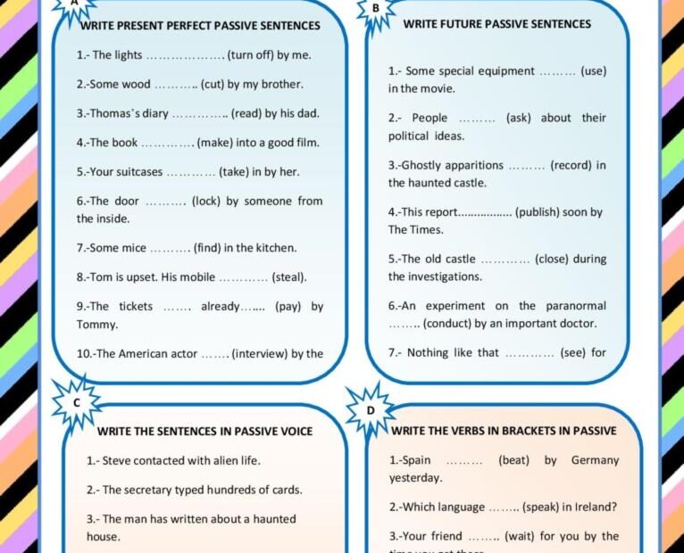 PASSIVE VOICE English ESL Worksheets Pdf Doc