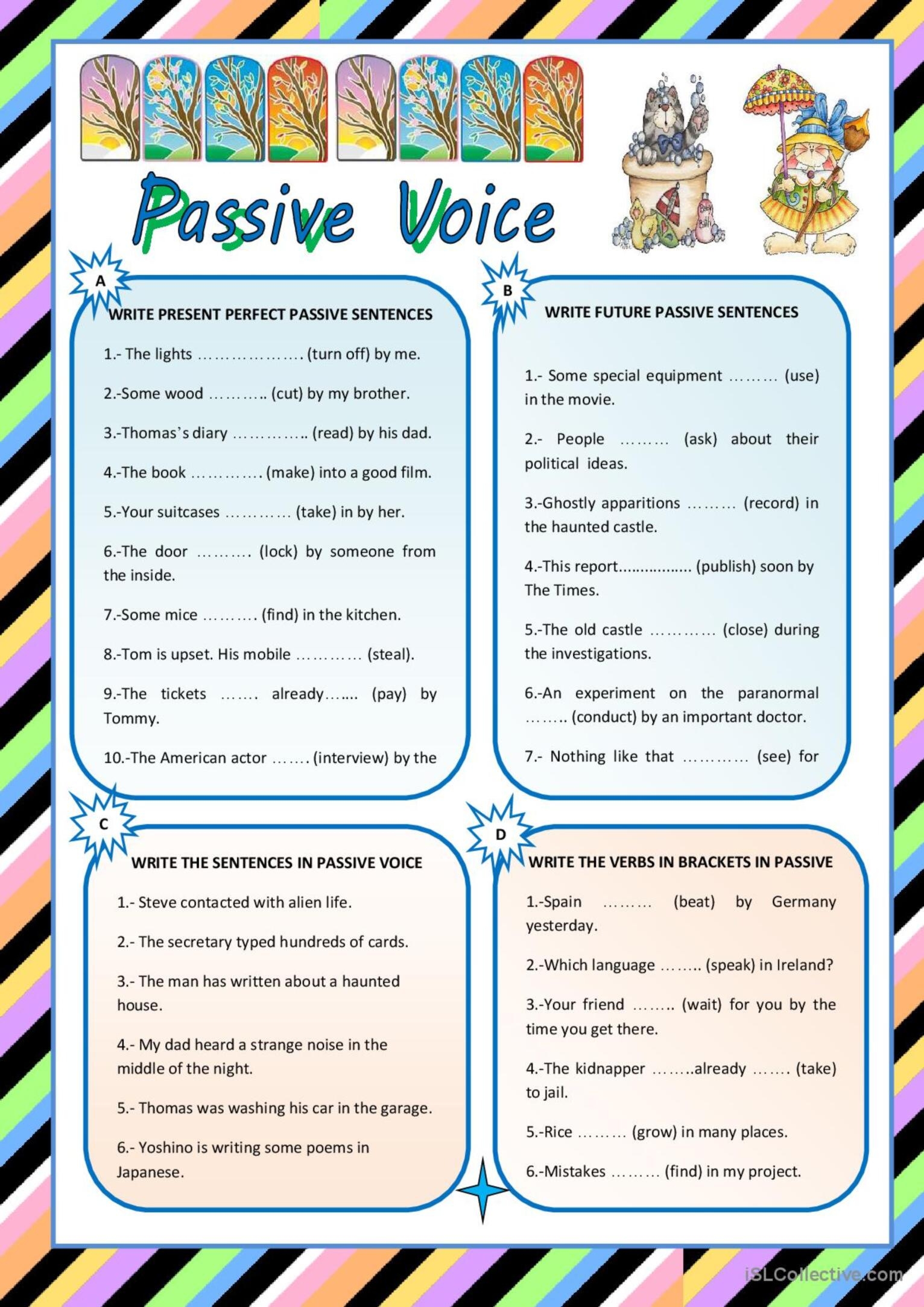 PASSIVE VOICE English ESL Worksheets Pdf Doc
