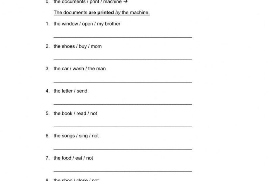 Passive Voice In Present Simple Worksheet