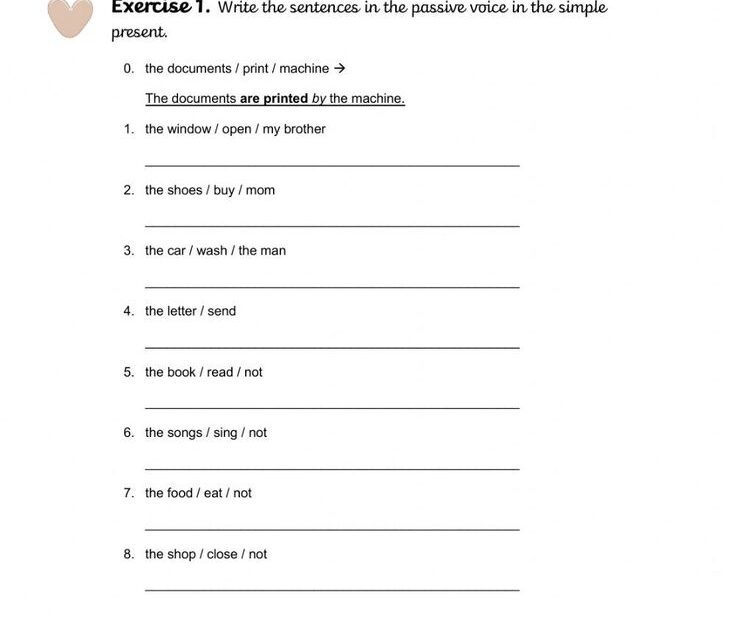 Passive Voice In Present Simple Worksheet