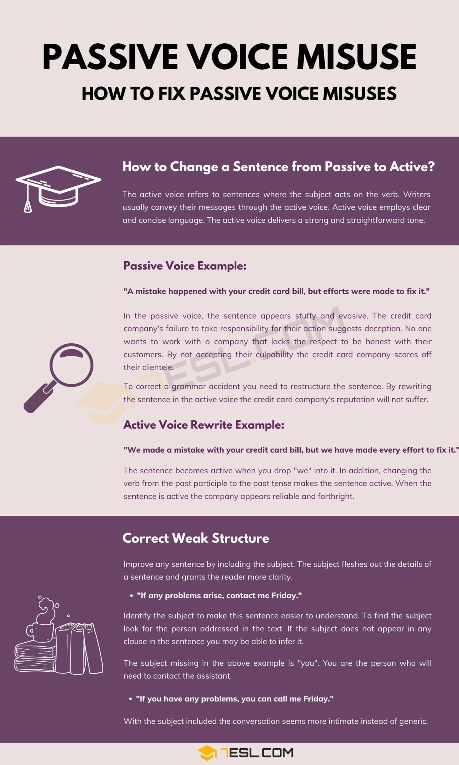 Passive Voice Misuse And And How To Fix Them 7ESL