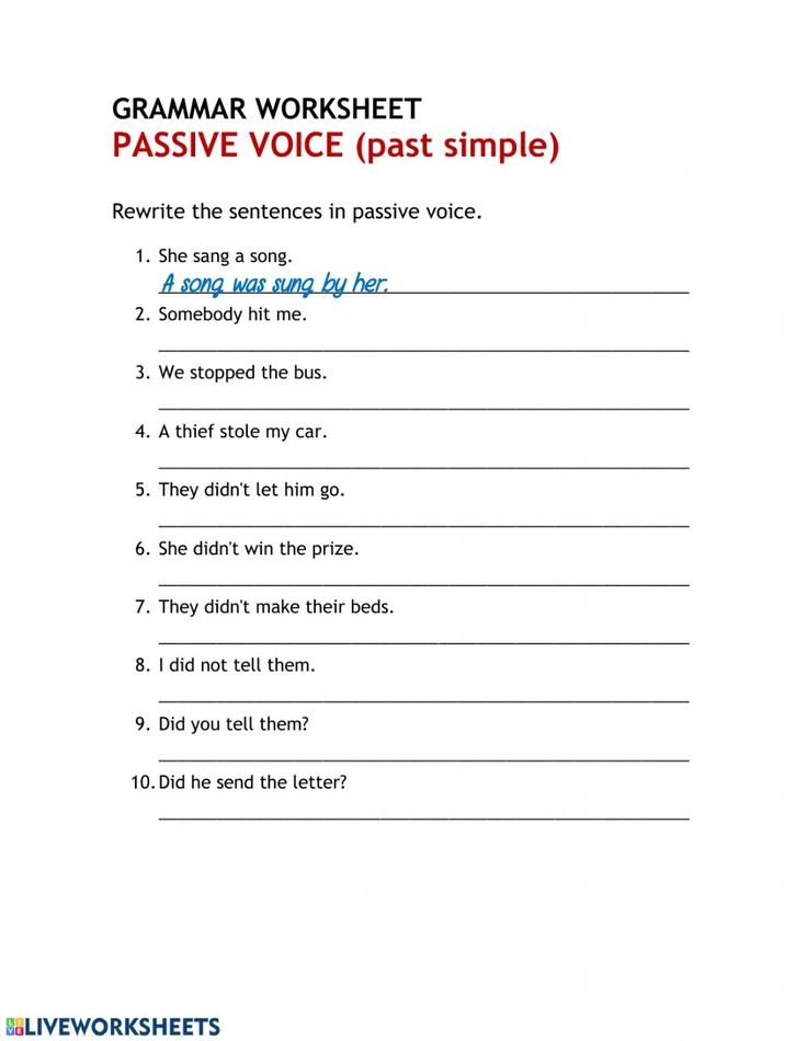 Passive Voice Past Simple Worksheet English Teaching Materials 