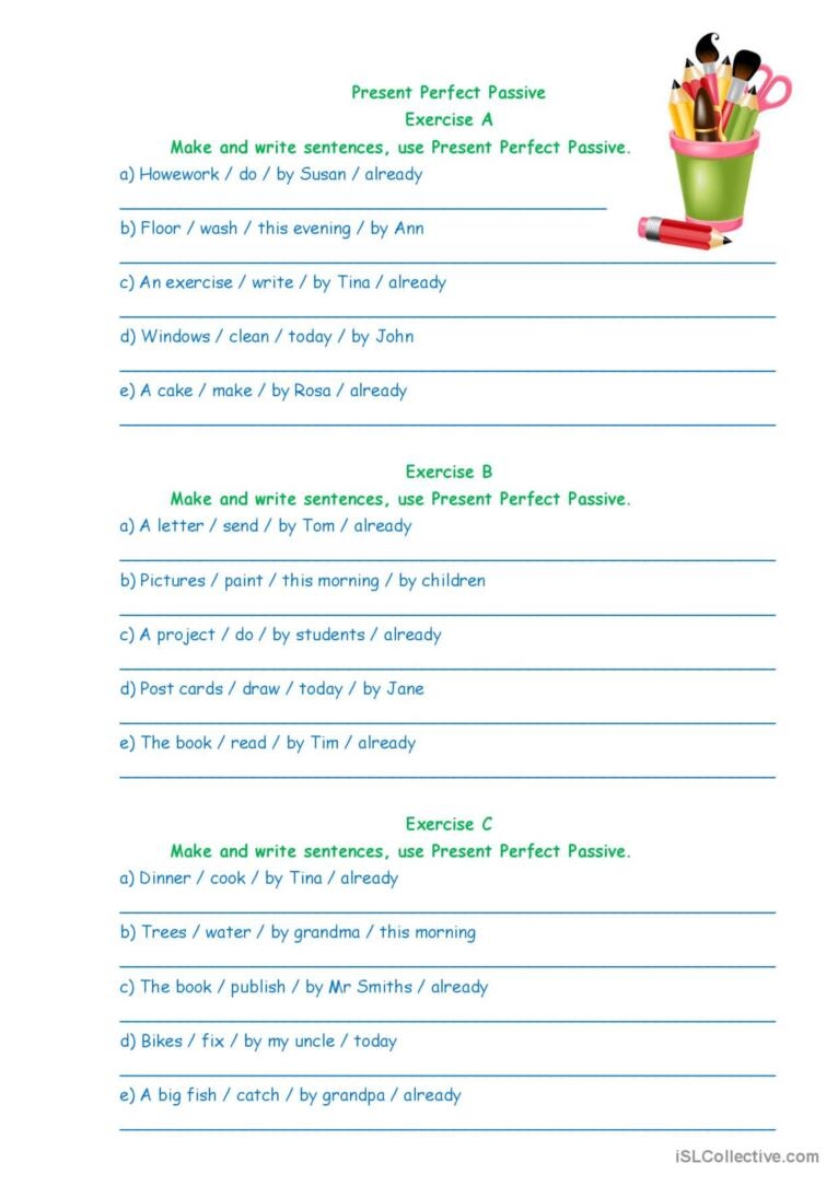 Passive Voice Present Perfect Passi English ESL Worksheets Pdf Doc
