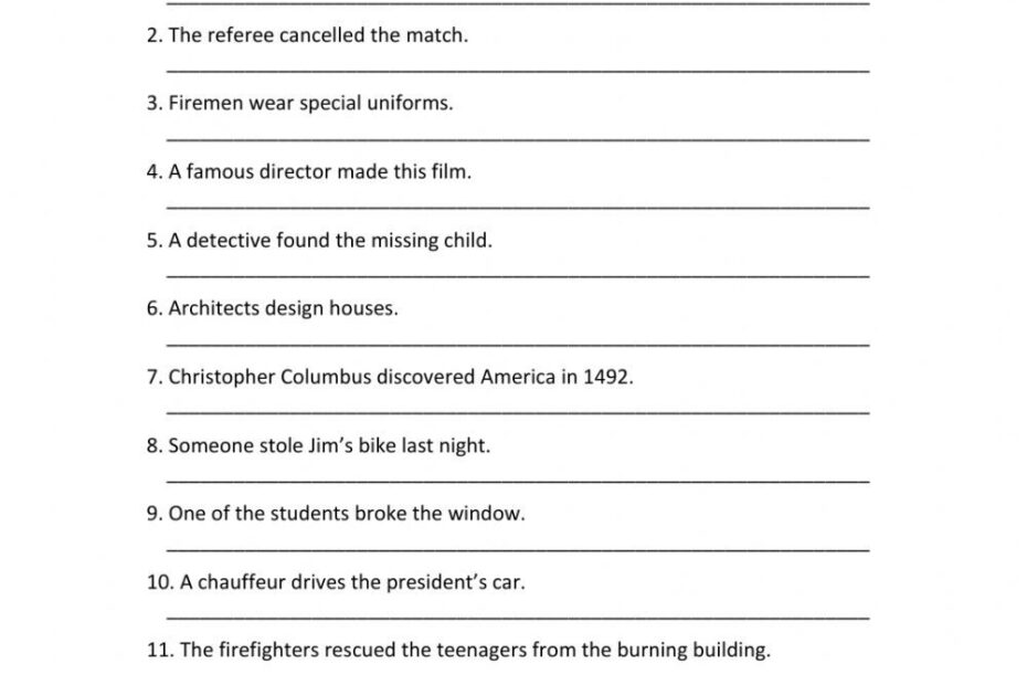 Passive Voice Present Simple Past Simple Exercises Worksheet