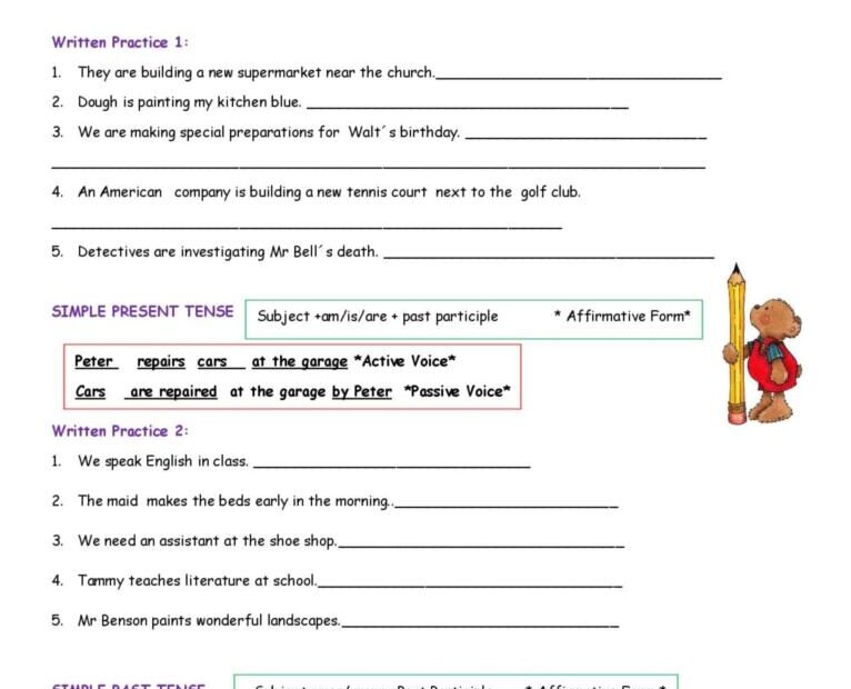 Passive Voice Structures 2015 English ESL Worksheets Pdf Doc