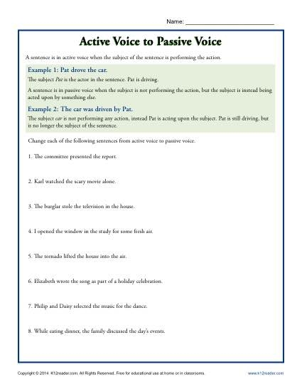 passive to active voice converter