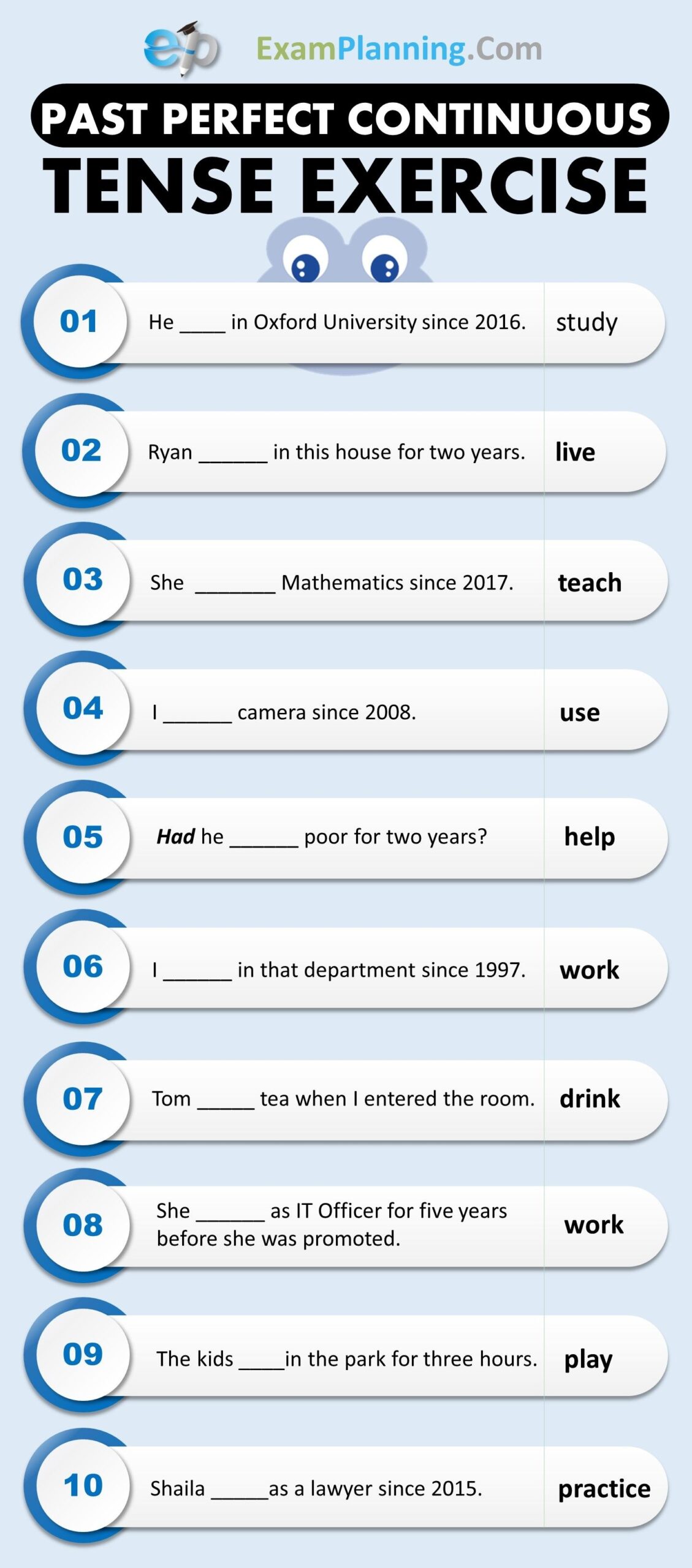 present perfect tense online exercises