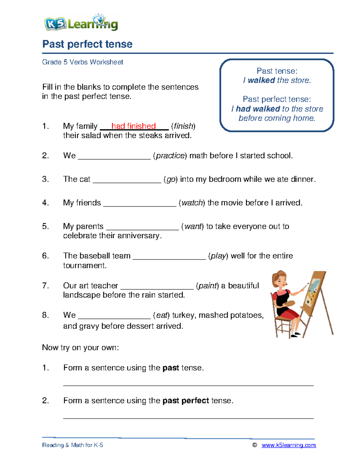Past Perfect Tense Worksheet Perfect Tense English Gr Vrogue co