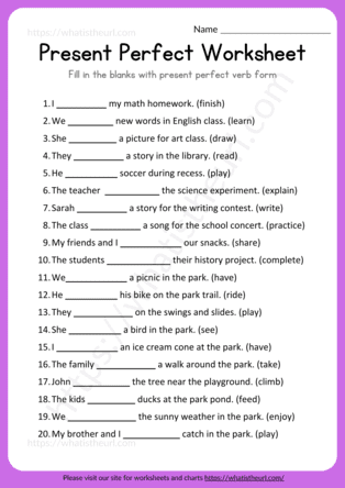 Past Simple And Present Perfect Tenses Exercises Pdf Infoupdate