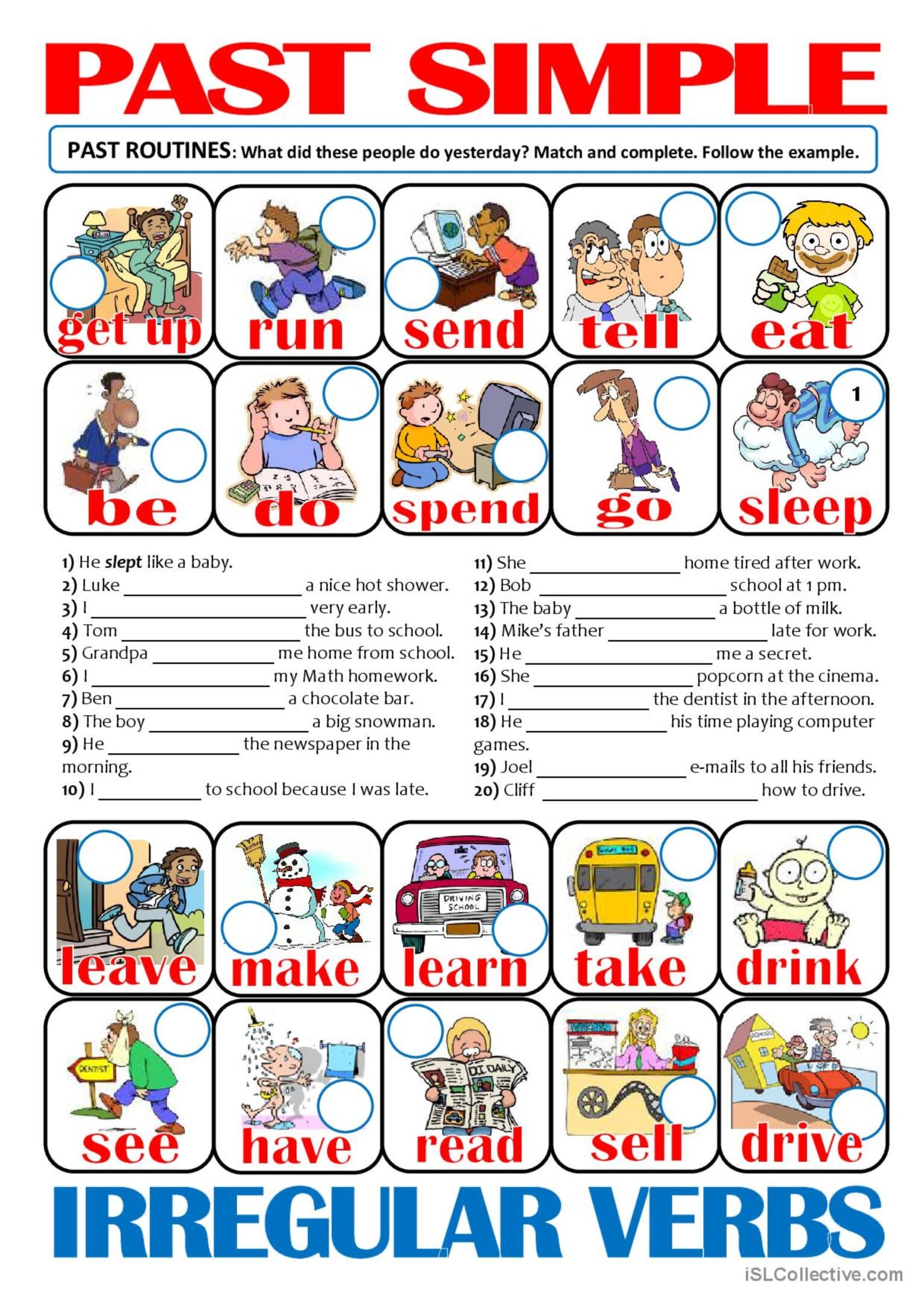 PAST SIMPLE Irregular Verbs past English ESL Worksheets Pdf Doc 