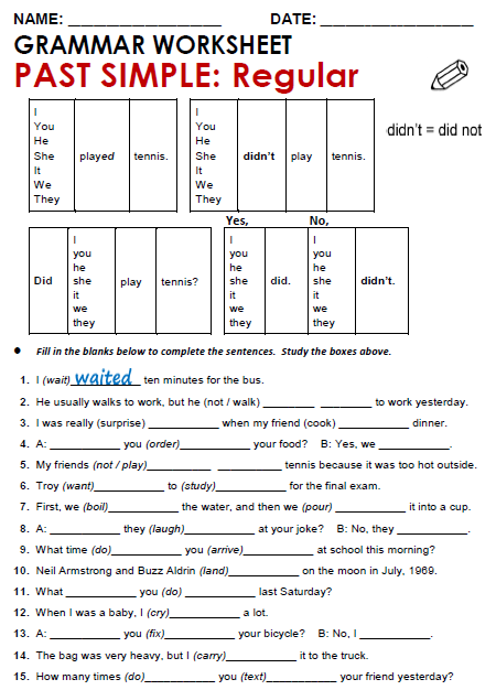 past simple grammar exercises
