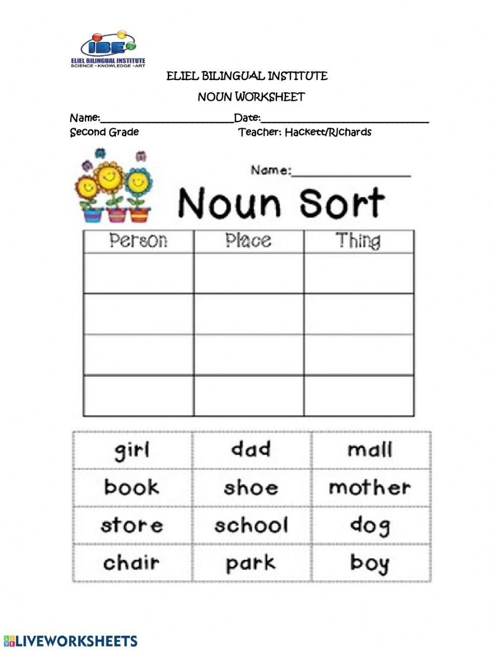 Personal Noun Interactive Exercise For SECOND GRADE You Can Do The 