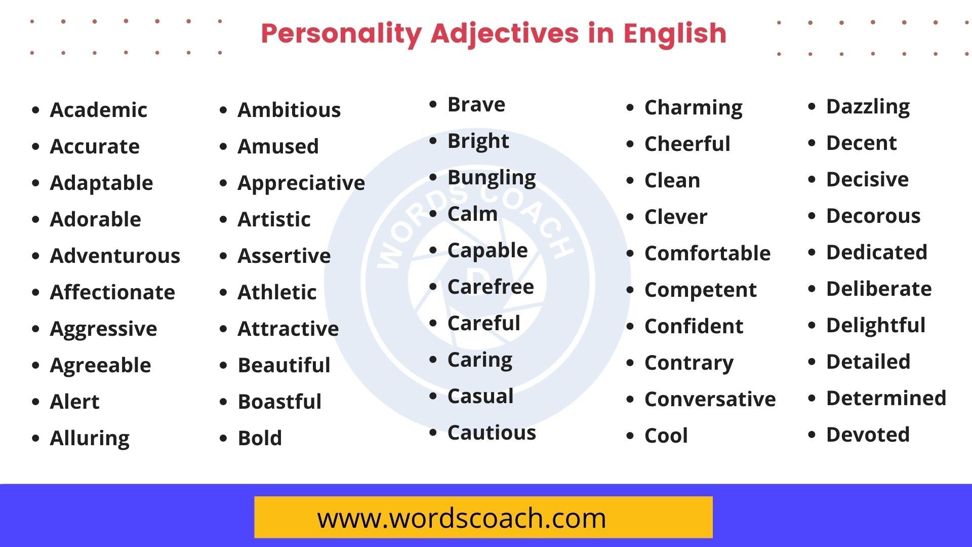 Personality Adjectives In English Word Coach