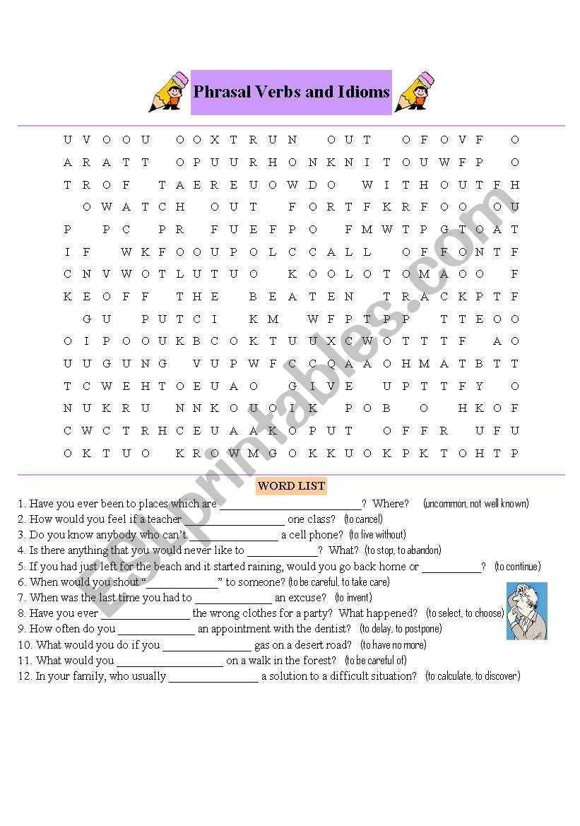 PHRASAL AND IDIOMS PART 3 ESL Worksheet By Osgarcia