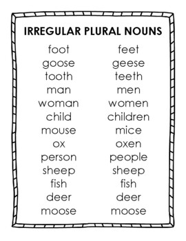 Plural Noun Rules Handout By The Interactive Learner TpT