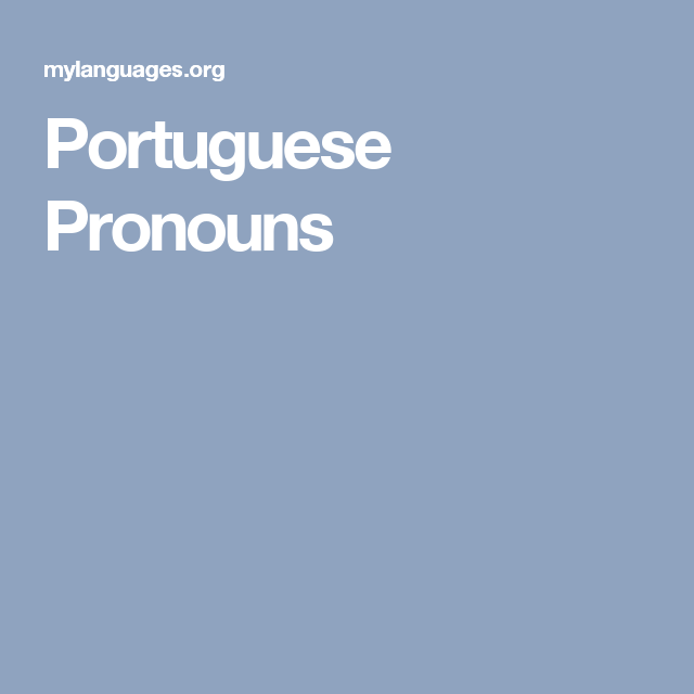 portuguese pronouns