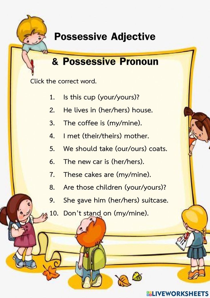 Possessive Adjectives Adverbs Prepositions Pronoun Worksheets 