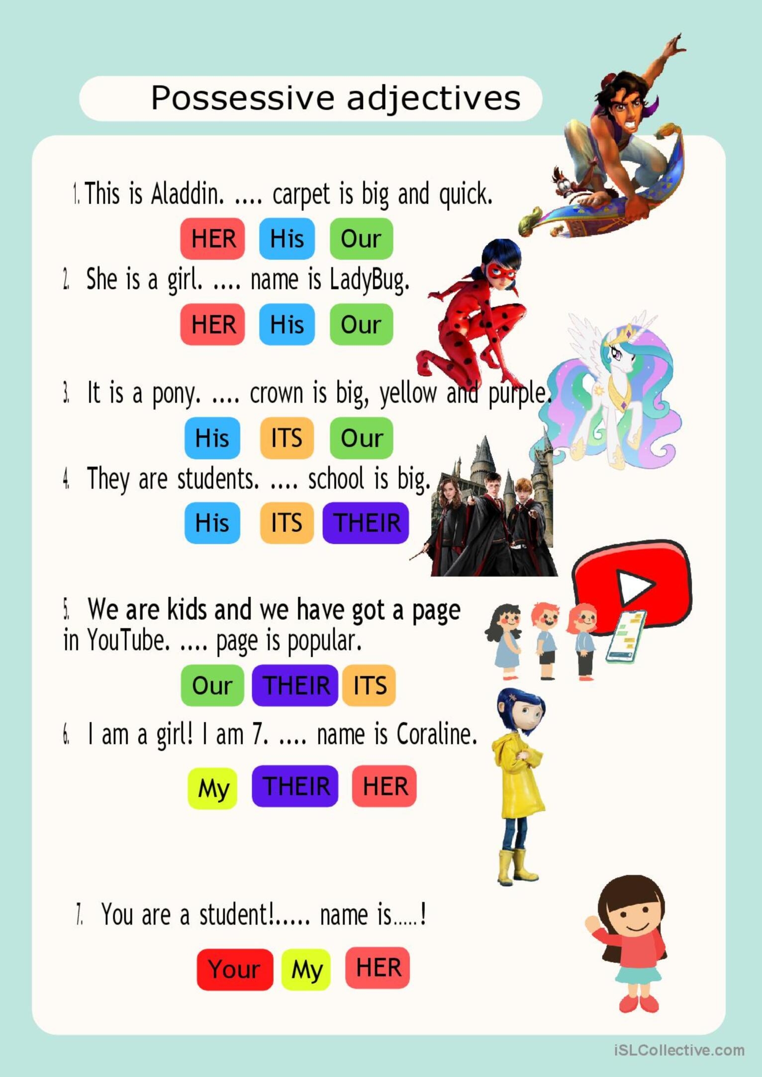 Possessive Adjectives Worksheet Possessive Adjectives Adjectives Bilarasa