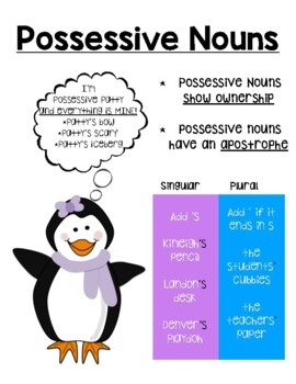Possessive Noun Handout By Learning With Lilly TPT