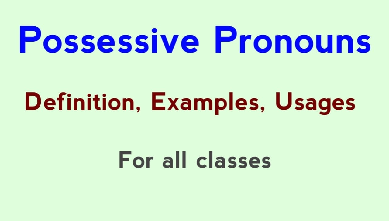Possessive Pronouns Definition Usage Examples