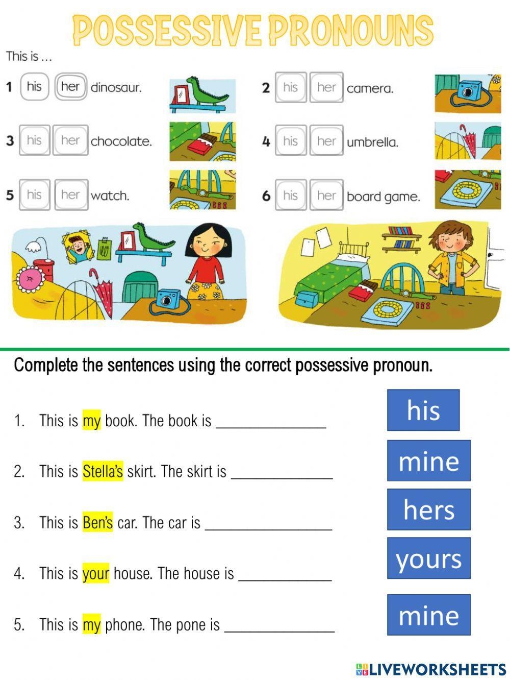 Possessive Pronouns Online Exercise For GRADE 3 Live Worksheets 