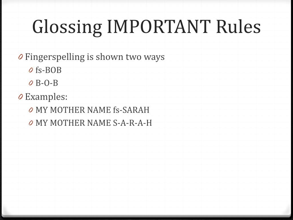 asl correct syntax