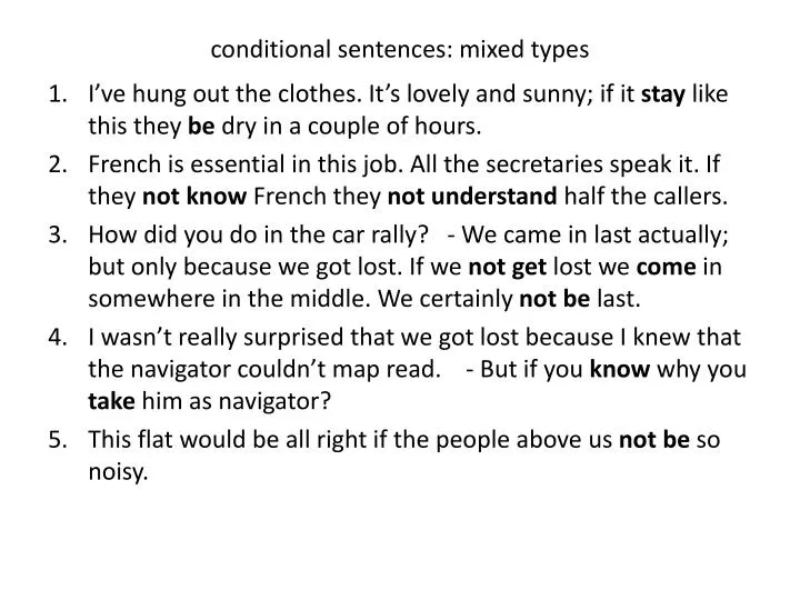 PPT Conditional Sentences Mixed Types PowerPoint Presentation Free