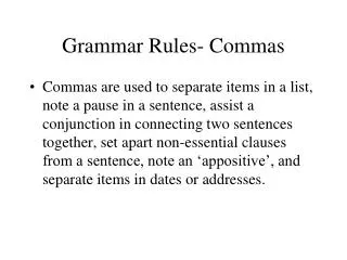 PPT Grammar Rules Commas PowerPoint Presentation Free Download ID 