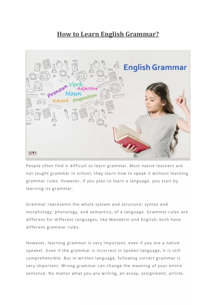 PPT How To Learn English Grammar PowerPoint Presentation Free 