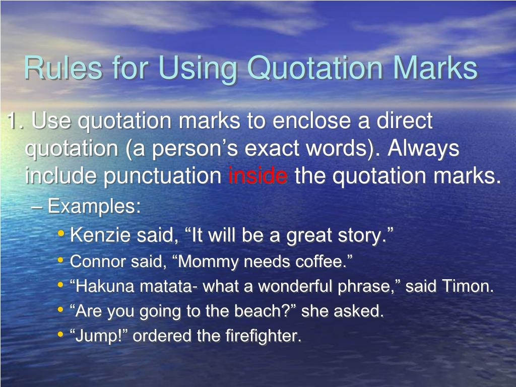 how do i use quotation marks correctly
