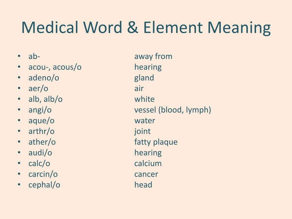 PPT Medical Word Roots Prefixes Suffixes Combining Forms 