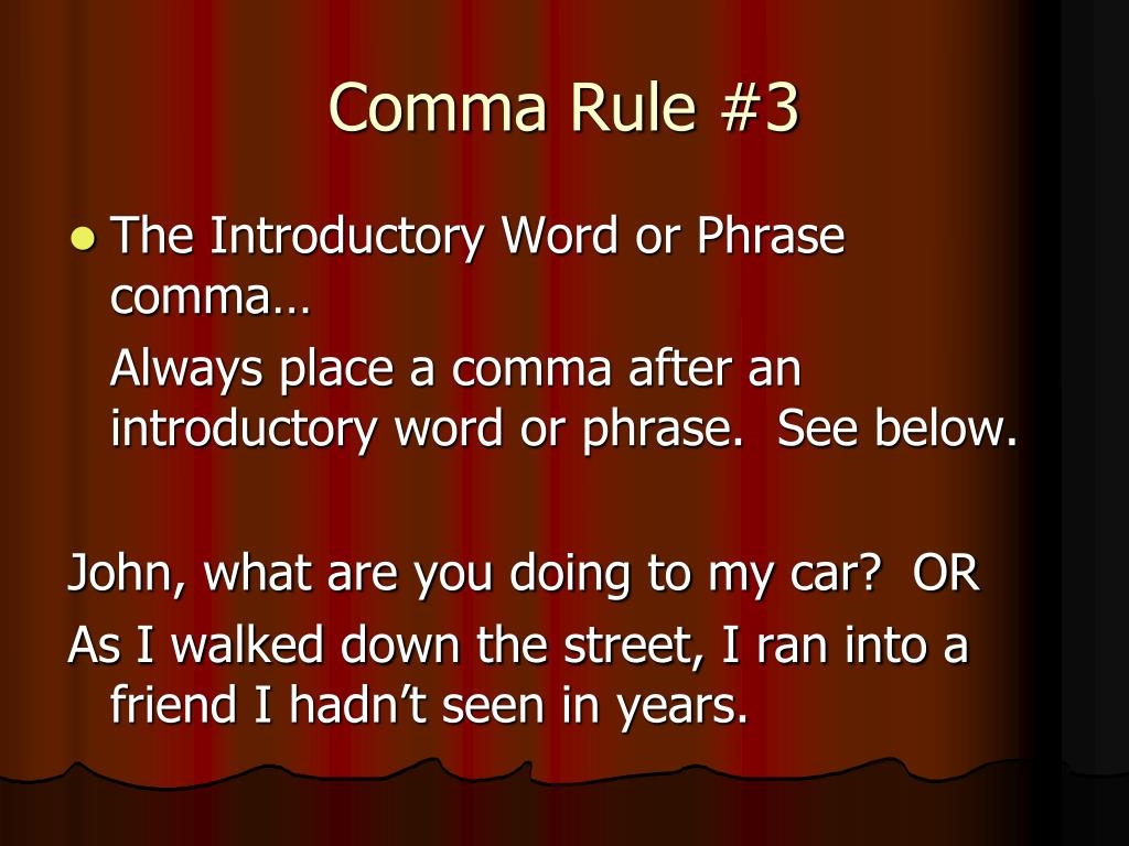 PPT The SIX Basic Comma Rules PowerPoint Presentation ID 229183