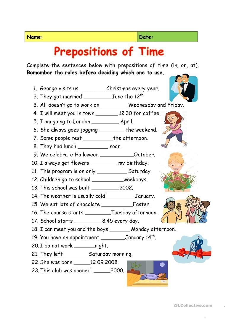 Preposition English Grammar Exercises