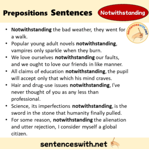 Preposition Notwithstanding Sentences Examples Preposition 
