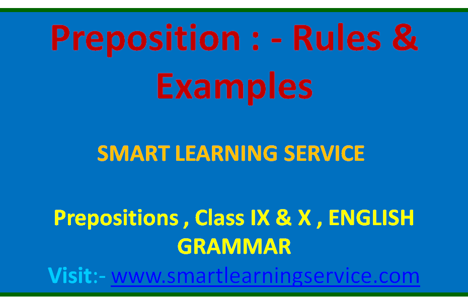 Preposition Rules Examples