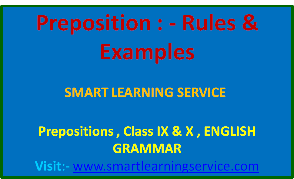 Preposition Rules Examples