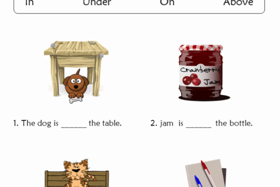 Preposition worksheets for grade 1 pdf Your Home Teacher