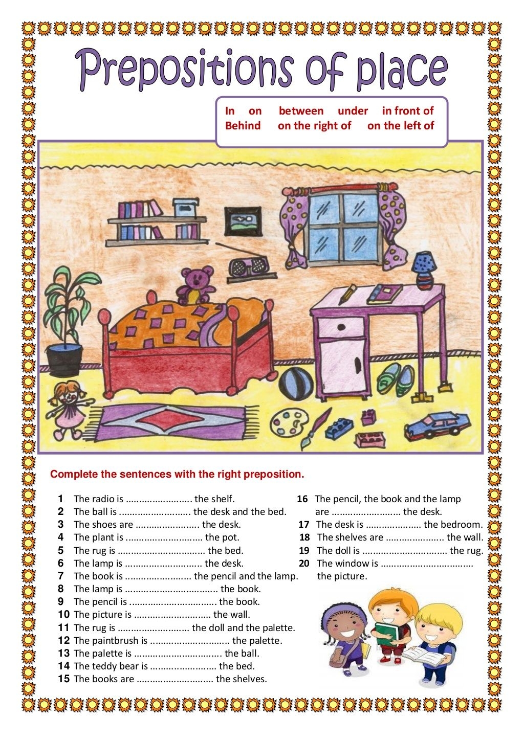 Prepositions Of Location Worksheets Printable Dana T Lowery
