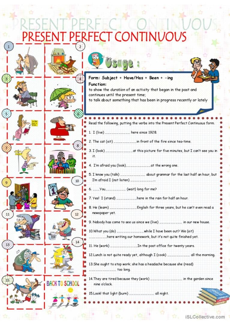 present perfect worksheet pdf