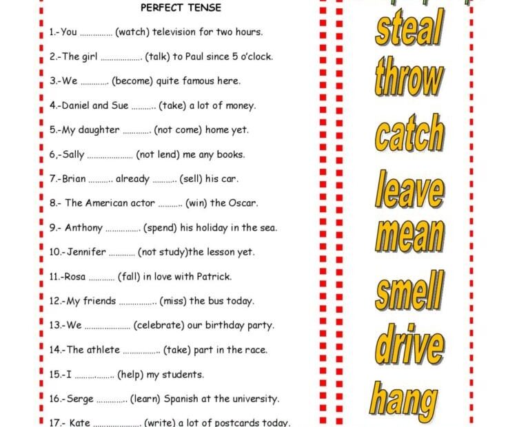 PRESENT PERFECT English ESL Worksheets Pdf Doc