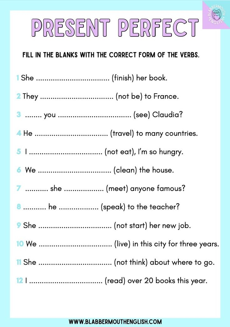 present perfect exercise